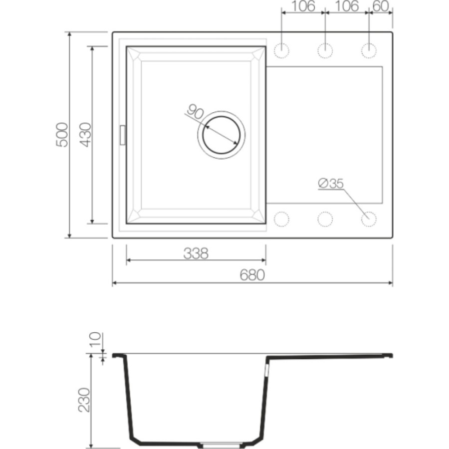 Мойка кухонная Omoikiri Sakaime 4993193 68-PL, 68 см, tetogranit, платина