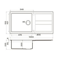 Мойка кухонная Omoikiri Kitagawa 100-WG 4993251, 100 см, artceramic, цвет wind green