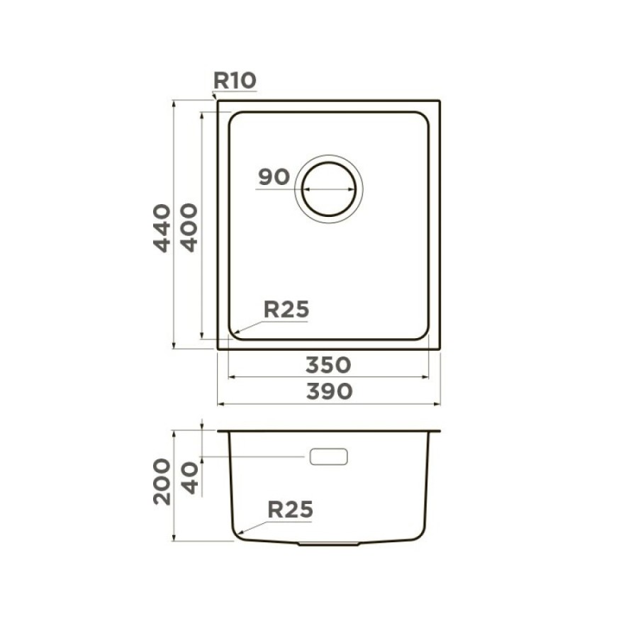 Кухонная мойка Omoikiri Tadzava 39-U/I-LG 4993262, 39 см, цвет светлое золото