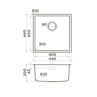Кухонная мойка Omoikiri Tadzava 44-U/I Ultra 4993265, 44 см, цвет вороненая сталь