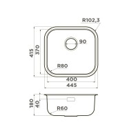 Кухонная мойка Omoikiri Omi 44-U/I 4993268, 44 см, цвет светлое золото