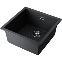 Кухонная мойка Omoikiri Yamakawa 45T-U/I 4993302, 45 см, tetogranit, цвет черный