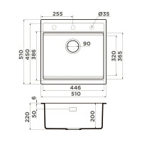 Мойка кухонная Omoikiri Kitagawa 51-WH 4993309, 51 см, artceramic, цвет белый