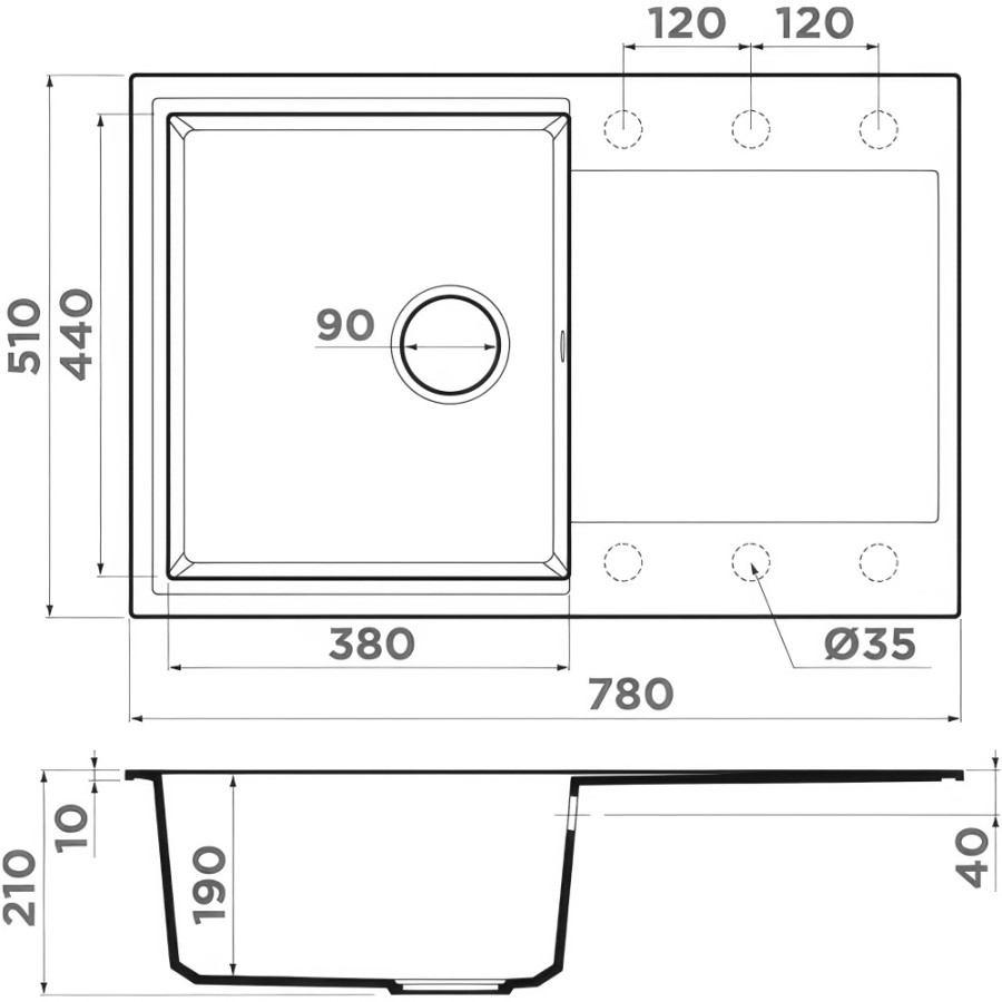 Мойка кухонная Omoikiri Daisen 78-BE 4993321, 78 см, artgranit, ваниль