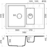 Кухонная мойка Omoikiri Daisen 78-2-BE 4993328, 78 см, tetogranit, ваниль