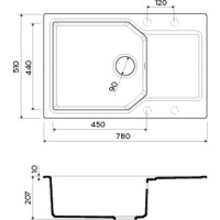 Мойка кухонная Omoikiri Yonaka 78-LB-PA 4993337, 78 см, artgranit, пастила