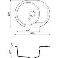 Мойка кухонная Omoikiri Manmaru 62-CA 4993352, 62 см, artgranit, карамель