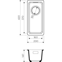 Мойка кухонная Omoikiri Kata 20-U-MA 4993370, 20 см, artgranit, марципан
