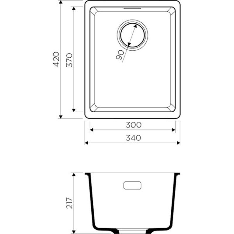 Мойка кухонная Omoikiri Kata 34-U-BE 4993380, 34 см, artgranit, ваниль