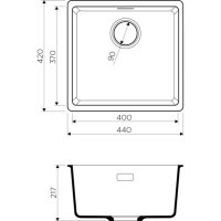 Мойка кухонная Omoikiri Kata 4993400 44-U-PA, 44 см, artgranit, пастила