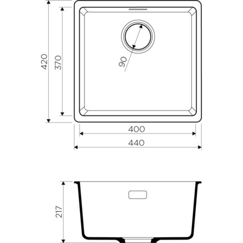 Мойка кухонная Omoikiri Kata 44-U-BE 4993401, 44 см, artgranit, ваниль
