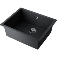 Кухонная мойка Omoikiri Yamakawa 55T-U/I 4993428, 55 см, tetogranit, цвет черный