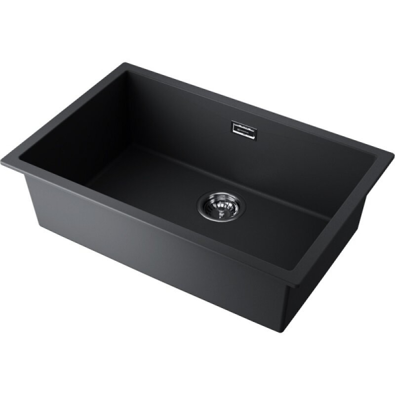 Кухонная мойка Omoikiri Yamakawa 75T-U/I 4993437, 75 см, tetogranit, цвет черный