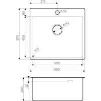 Мойка кухонная Omoikiri Ashi 56-IN 4993449, нержавеющая сталь