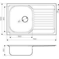 Мойка кухонная Omoikiri Kashiogawa 79-IN 4993452, нержавеющая сталь