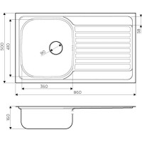 Мойка кухонная Omoikiri Kashiogawa 86-IN 4993453, нержавеющая сталь