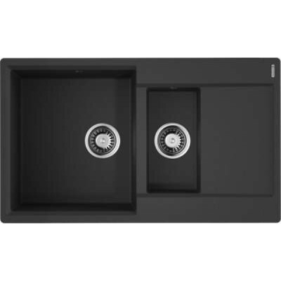 Мойка кухонная Omoikiri Daisen 86-2-BL 4993477, 86 см, artgranit, черный