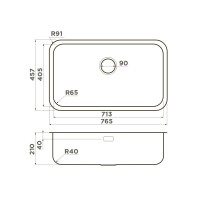 Кухонная мойка Omoikiri Omi 76-U/I-IN 76 см, 4993500, нержавеющая сталь