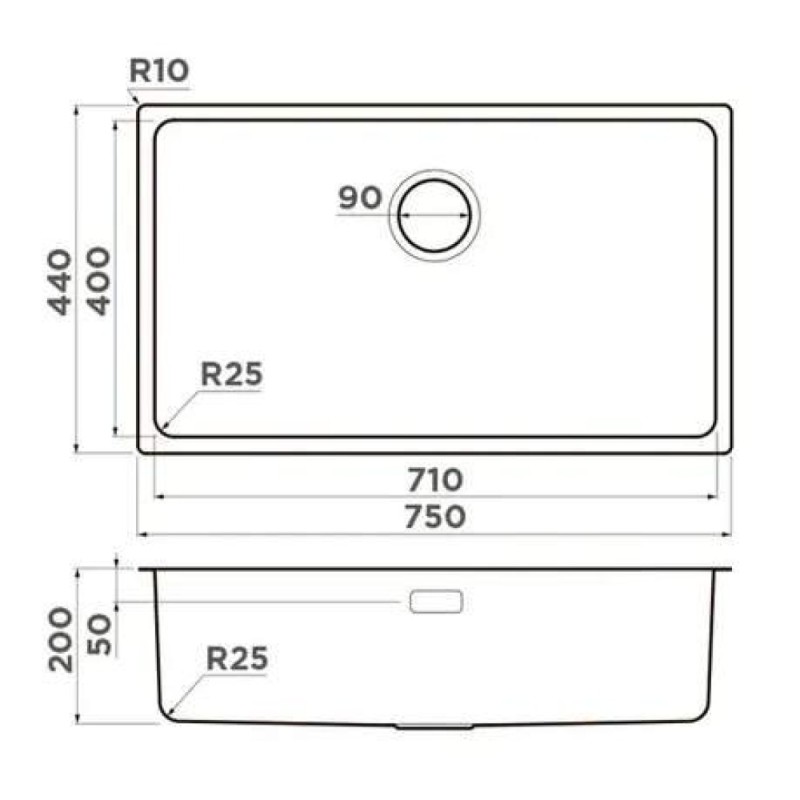 Мойка кухонная Omoikiri Tadzava 75-U/I-IN 4993501, нержавеющая сталь
