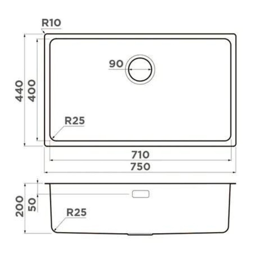 Мойка кухонная Omoikiri Tadzava 75-U/I-IN 4993501, нержавеющая сталь