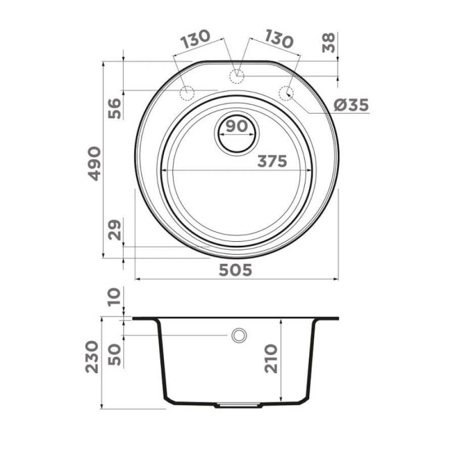 Кухонная мойка Omoikiri Miya 50-R-SA 4993505, 50 см, tetogranit, цвет бежевый