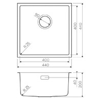 Кухонная мойка Omoikiri Tadzava 4993509 44-U-IN Quadro нержавеющая сталь/нержавеющая сталь