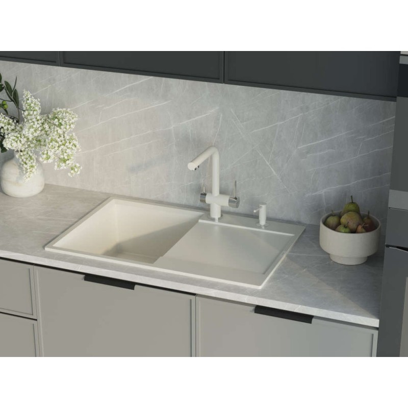 Мойка кухонная Omoikiri Daisen 4993522 78T-WH, 78 см, tetogranit, белый