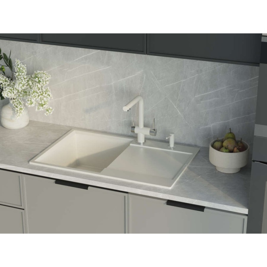 Мойка кухонная Omoikiri Daisen 4993522 78T-WH, 78 см, tetogranit, белый