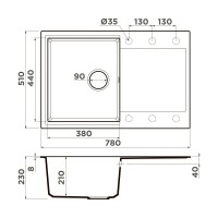Кухонная мойка Omoikiri Daisen 78T-SA 4993528, 78 см, tetogranit, цвет бежевый
