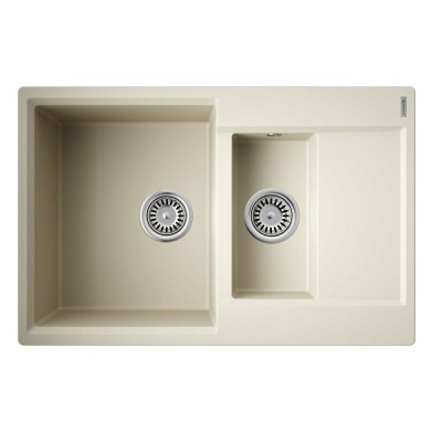 Кухонная мойка Omoikiri Daisen 78-2T-BE 4993529, 78 см, tetogranit, цвет ваниль