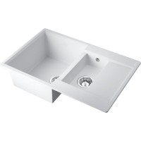Кухонная мойка Omoikiri Daisen 78-2T-WH 4993530, 78 см, tetogranit, цвет белый