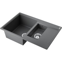 Кухонная мойка Omoikiri Daisen 78-2T-PL 4993533, 78 см, tetogranit, цвет платина