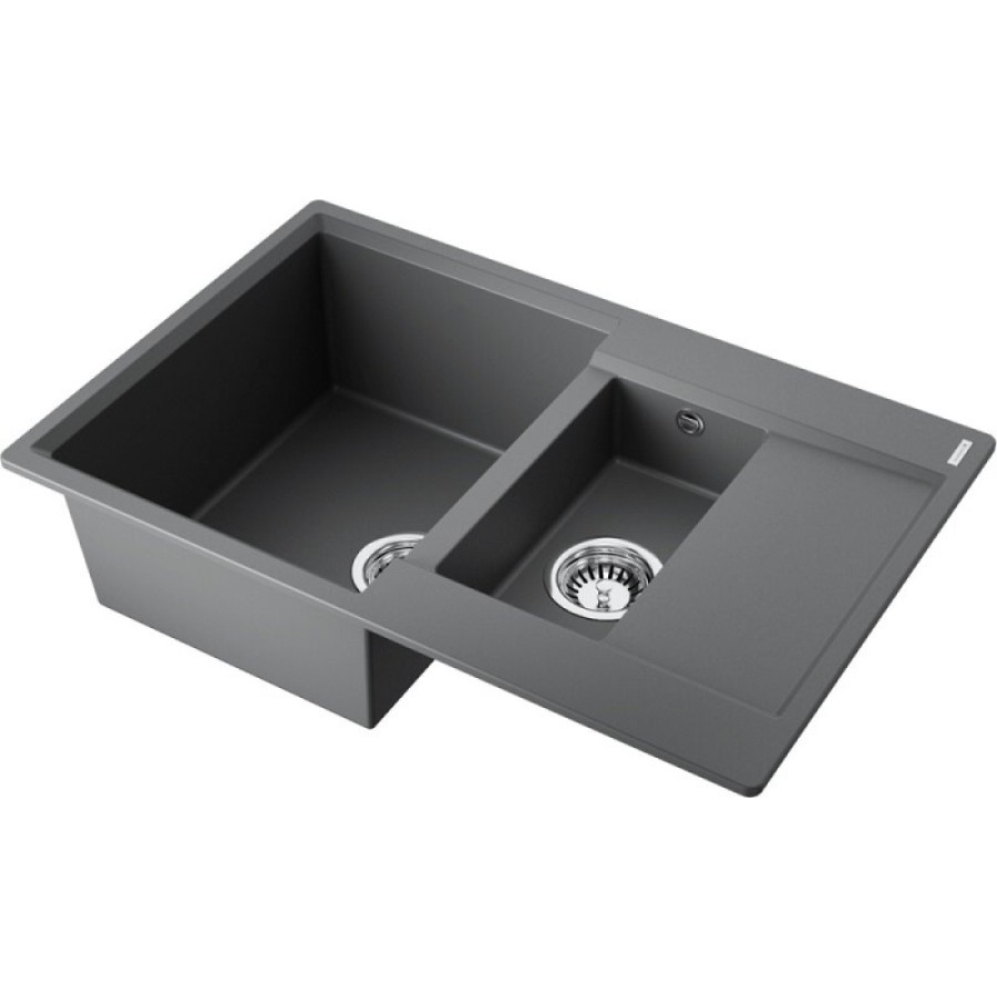 Кухонная мойка Omoikiri Daisen 78-2T-PL 4993533, 78 см, tetogranit, цвет платина