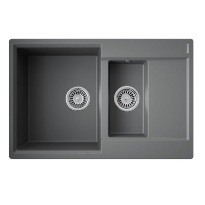 Кухонная мойка Omoikiri Daisen 78-2T-PL 4993533, 78 см, tetogranit, цвет платина