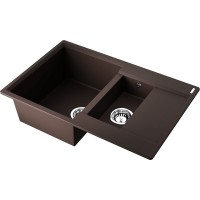 Кухонная мойка Omoikiri Daisen 78-2T-DC 4993534, 78 см, tetogranit, цвет темный шоколад