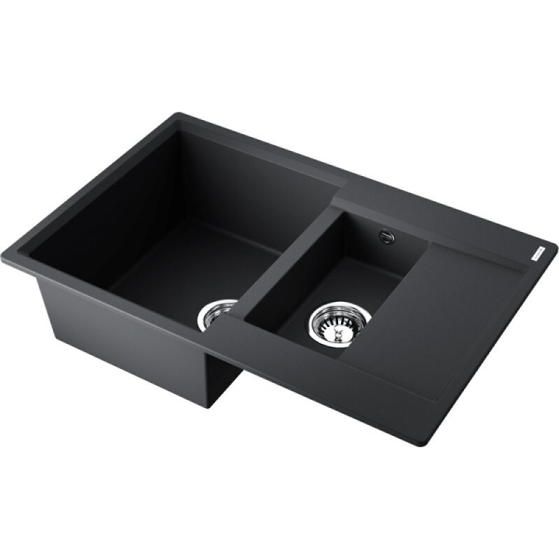Кухонная мойка Omoikiri Daisen 78-2T-BL 4993535, 78 см, tetogranit, цвет черный