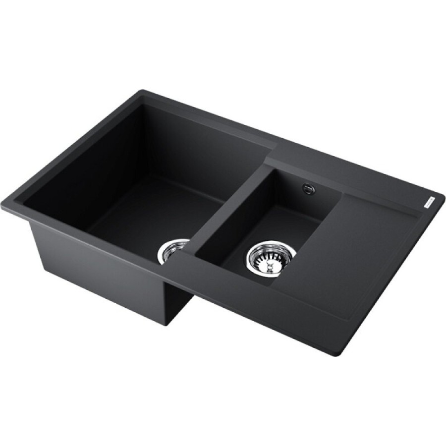 Кухонная мойка Omoikiri Daisen 78-2T-BL 4993535, 78 см, tetogranit, цвет черный