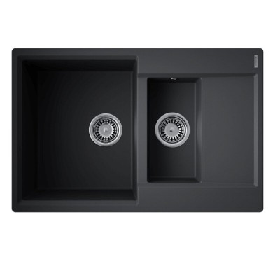 Кухонная мойка Omoikiri Daisen 78-2T-BL 4993535, 78 см, tetogranit, цвет черный