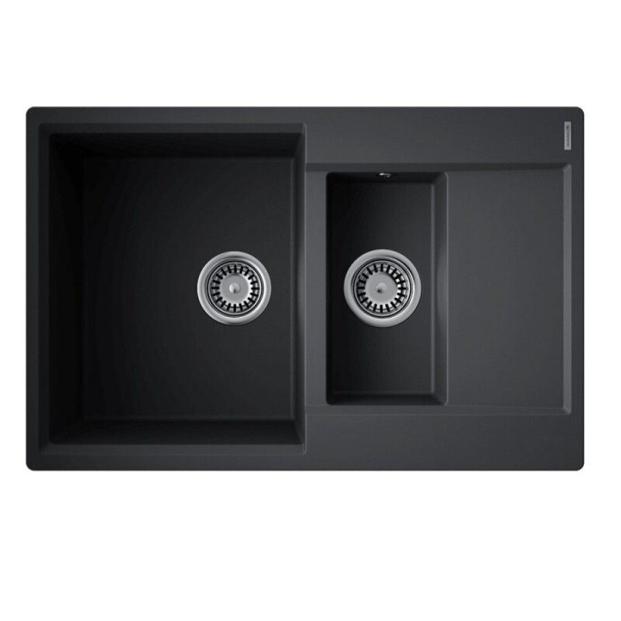 Кухонная мойка Omoikiri Daisen 78-2T-BL 4993535, 78 см, tetogranit, цвет черный