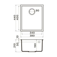 Мойка кухонная Omoikiri Bosen 38-U-GR 4993538, 38 см, tetogranit, цвет leningrad grey
