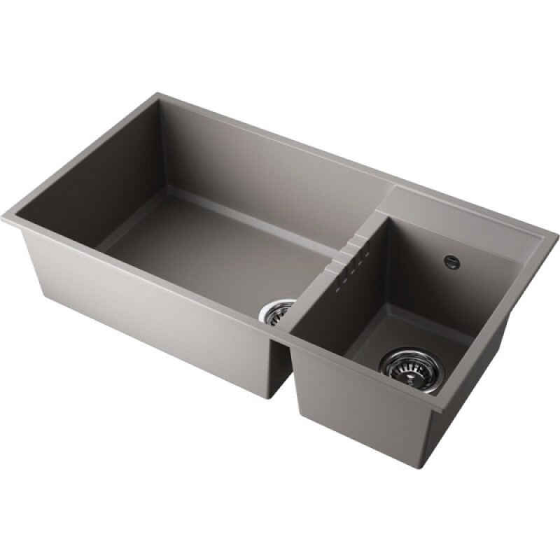 Кухонная мойка Omoikiri Tedori 85-2-U 4993542, 85 см, tetogranit, цвет leningrad grey
