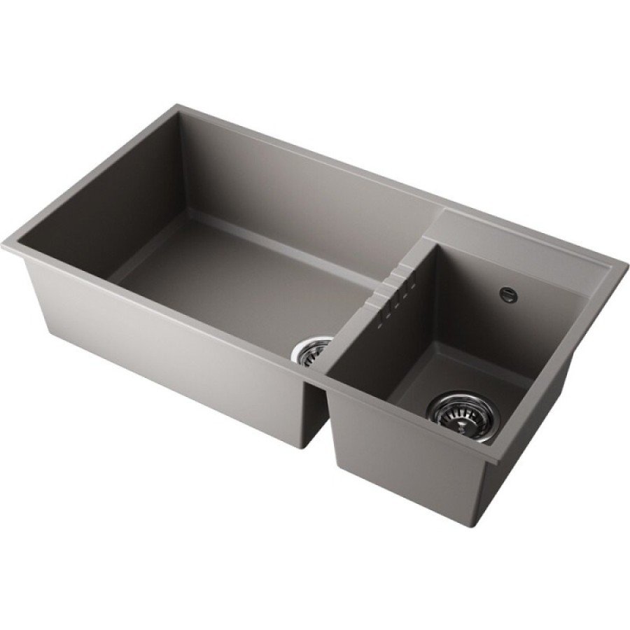 Кухонная мойка Omoikiri Tedori 85-2-U 4993542, 85 см, tetogranit, цвет leningrad grey