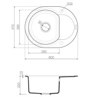 Мойка кухонная Omoikiri Sakaime 60E-EV 4993544, 60 см, artgranit, Leningrad grey