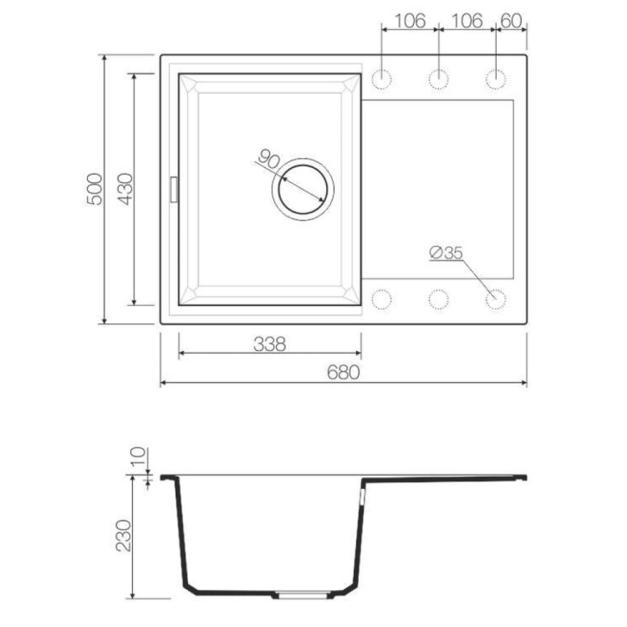 Мойка кухонная Omoikiri Sakaime 68-GR 4993545, 68 см, tetogranit, leningrad grey