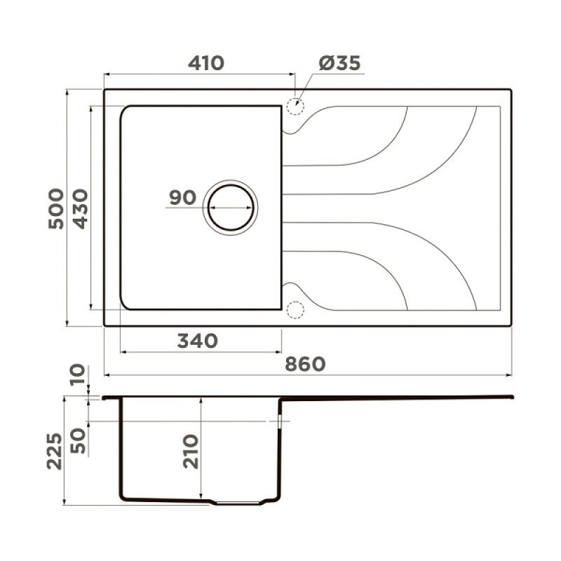 Кухонная мойка Omoikiri Yasugata 4993546, 86 см, tetogranit, цвет leningrad grey