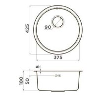 Мойка кухонная Omoikiri Yasugata 48R-GR 4993547, 48.5 см, tetogranit, Leningrad grey