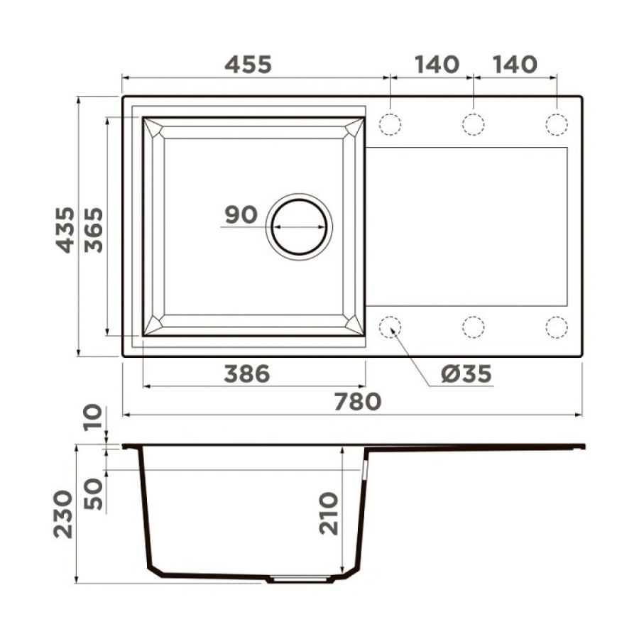 Кухонная мойка Omoikiri Sakaime 78-GR 4993548, 78 см, tetogranit, цвет leningrad grey