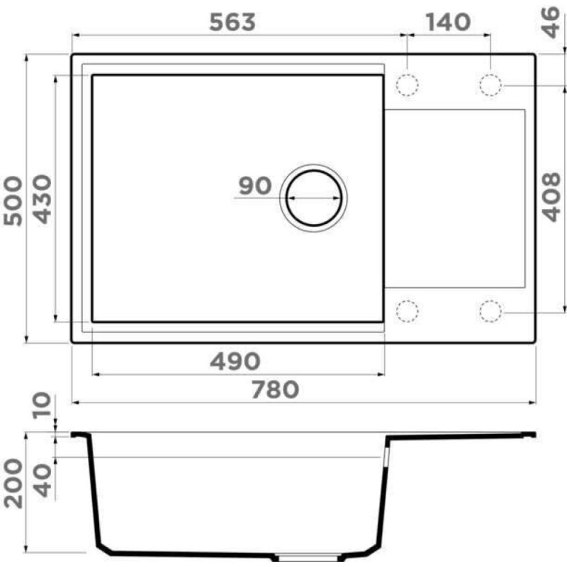 Мойка кухонная Omoikiri Sakaime 78-LB-GR 4993555, 78 см, tetogranit, leningrad grey