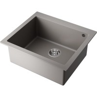 Мойка кухонная Omoikiri Bosen 57-ES 4993556, 57 см, tetogranit, цвет leningrad grey