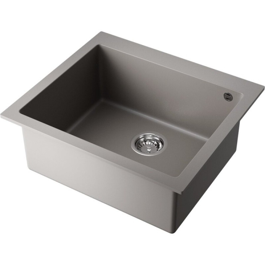 Мойка кухонная Omoikiri Bosen 57-ES 4993556, 57 см, tetogranit, цвет leningrad grey
